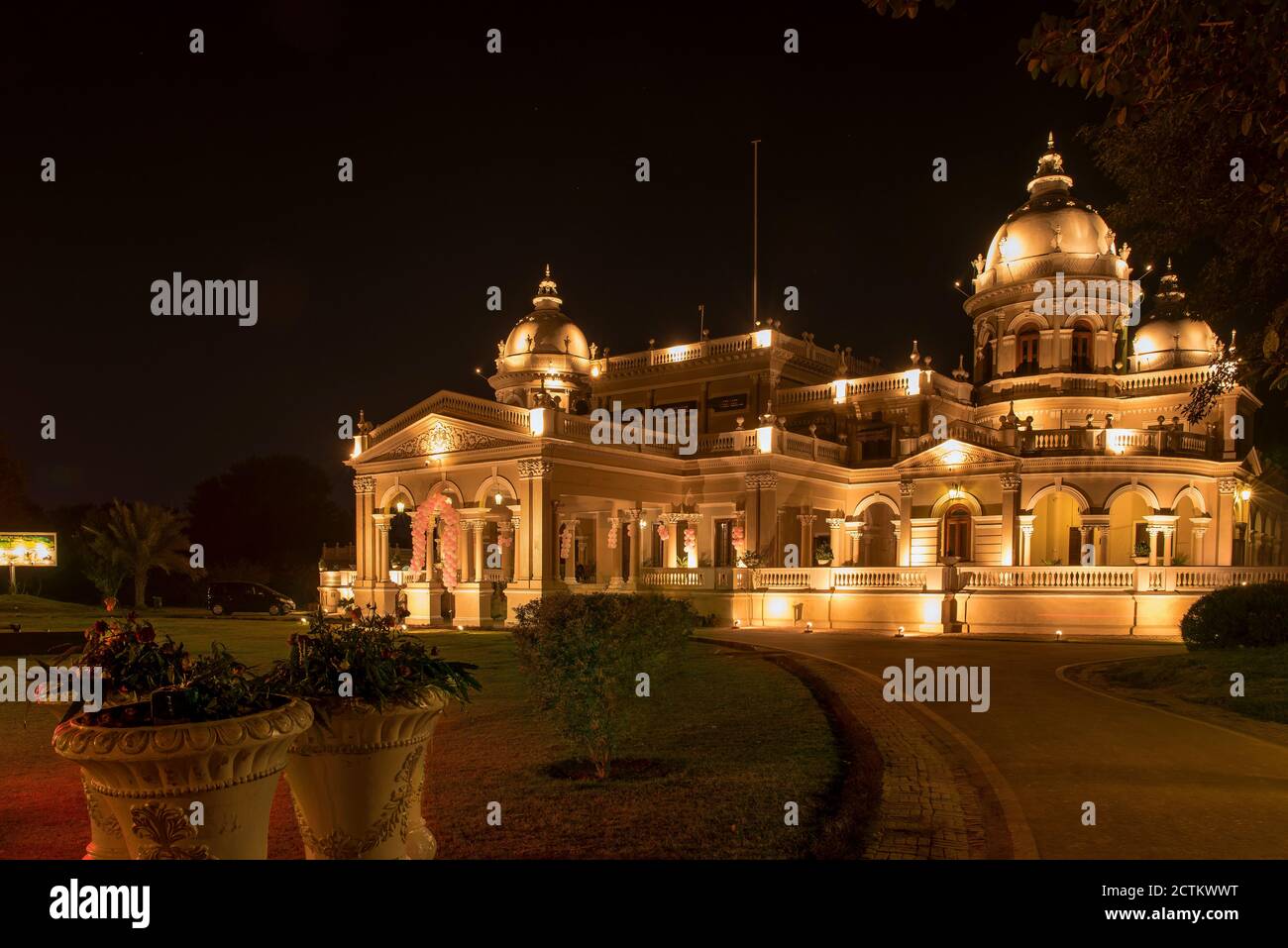 night landscape photography with stars and moon light of Pakistan Stock