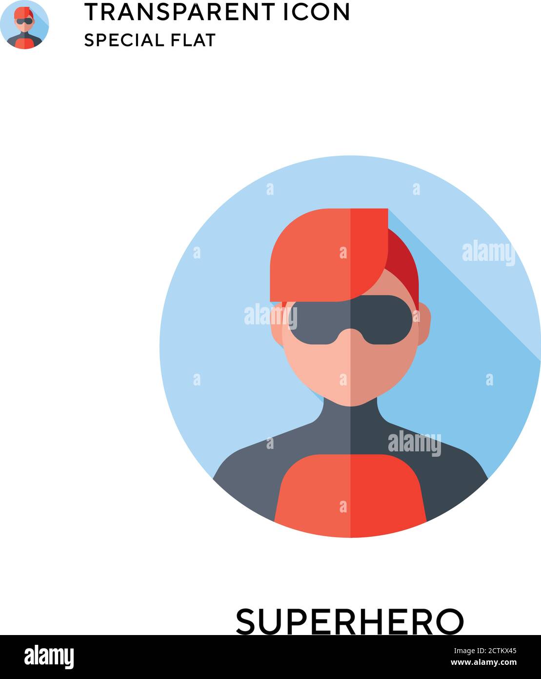 Superhero vector icon. Flat style illustration. EPS 10 vector. Stock Vector
