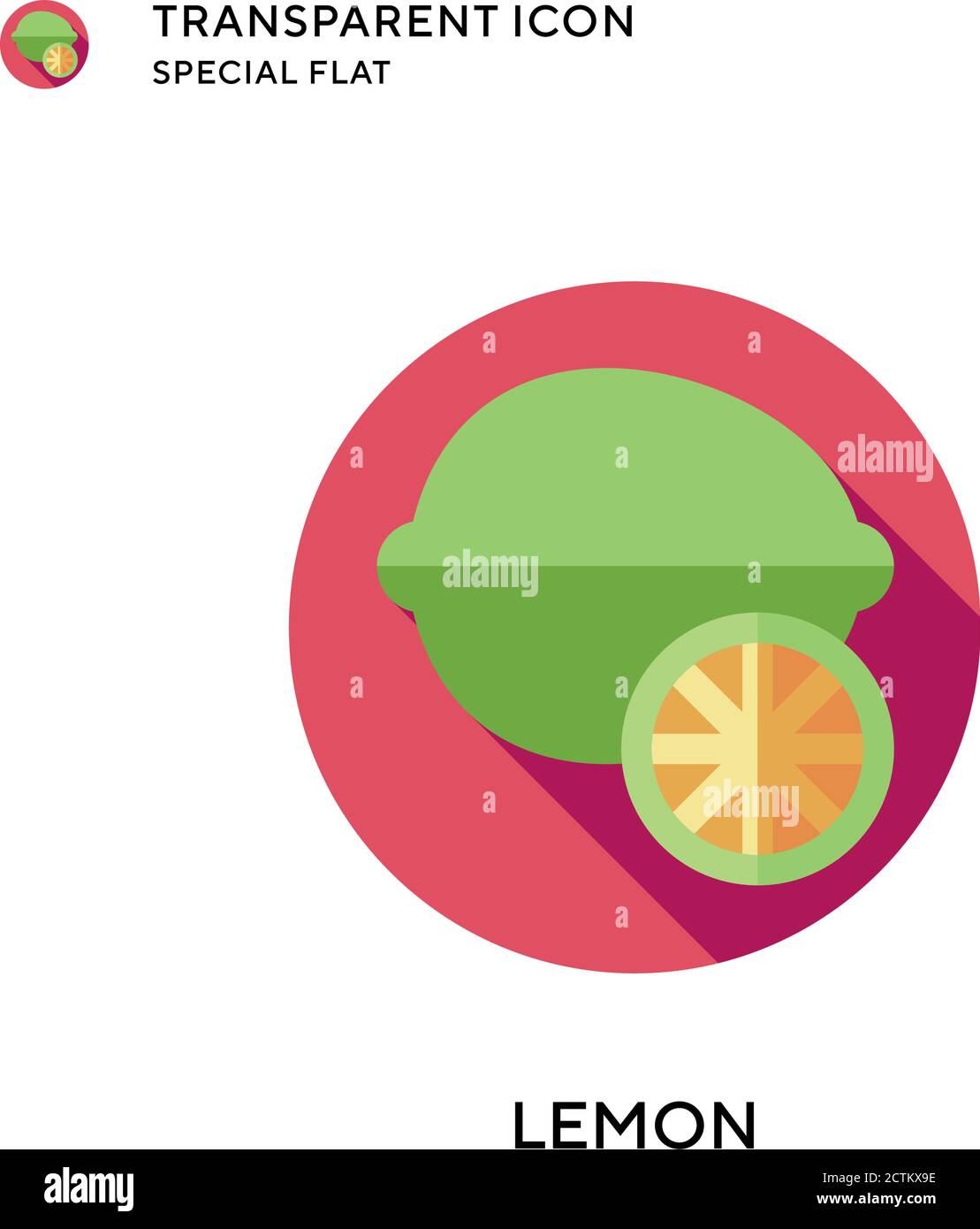 Lemon vector icon. Flat style illustration. EPS 10 vector. Stock Vector