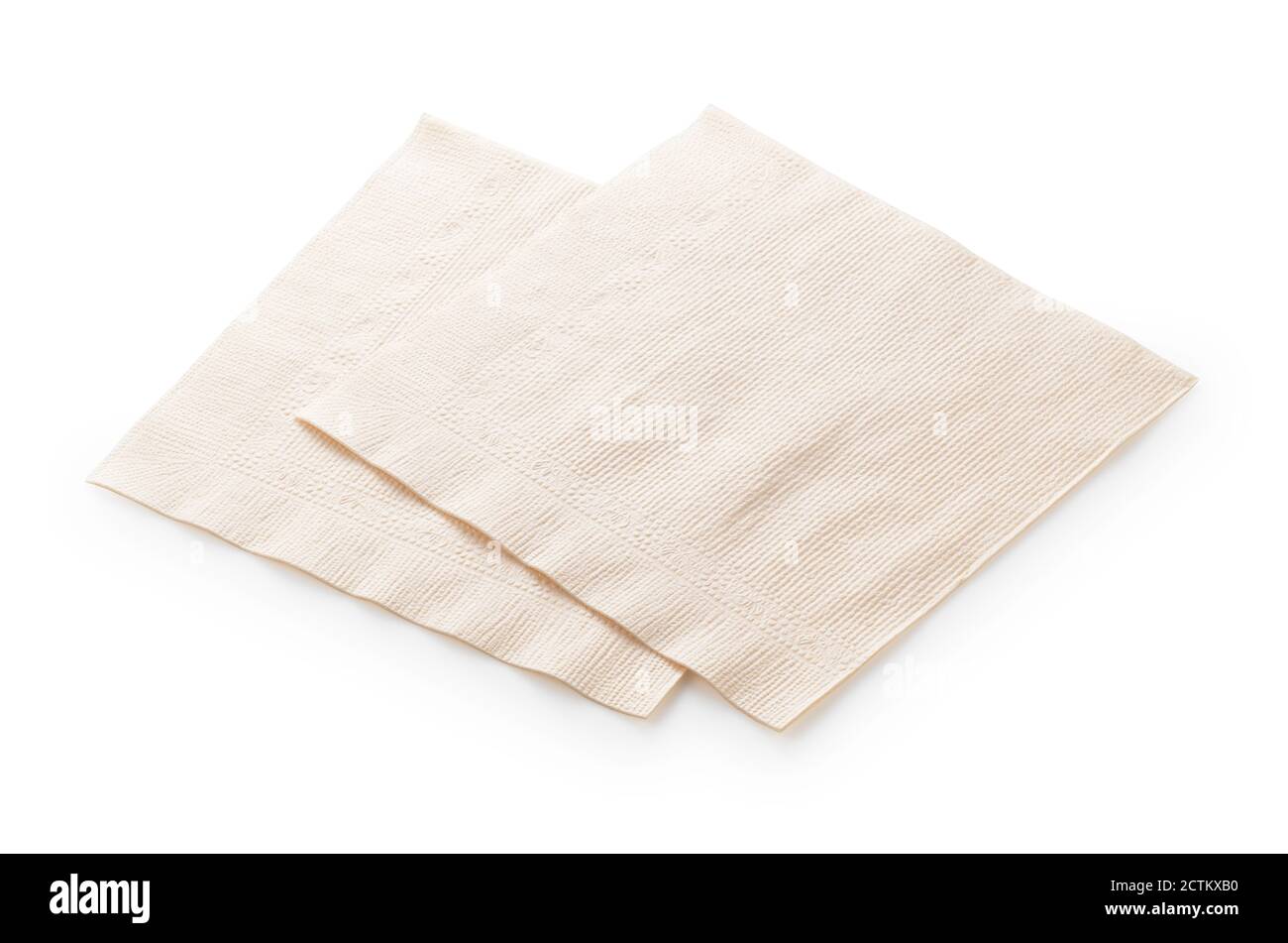 Paper napkins on a white background Stock Photo
