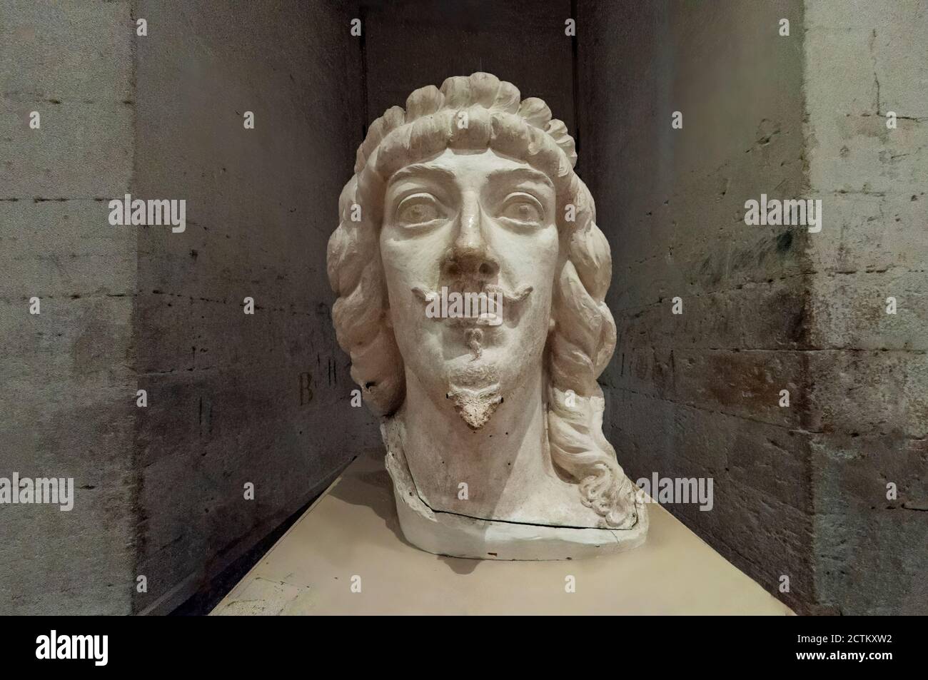 Blois, France - November 02, 2013: Head of the bust of Gaston d'Orléans, Duke of Orleans, the third son of King Henry IV of France. Chateau de Blois. Stock Photo