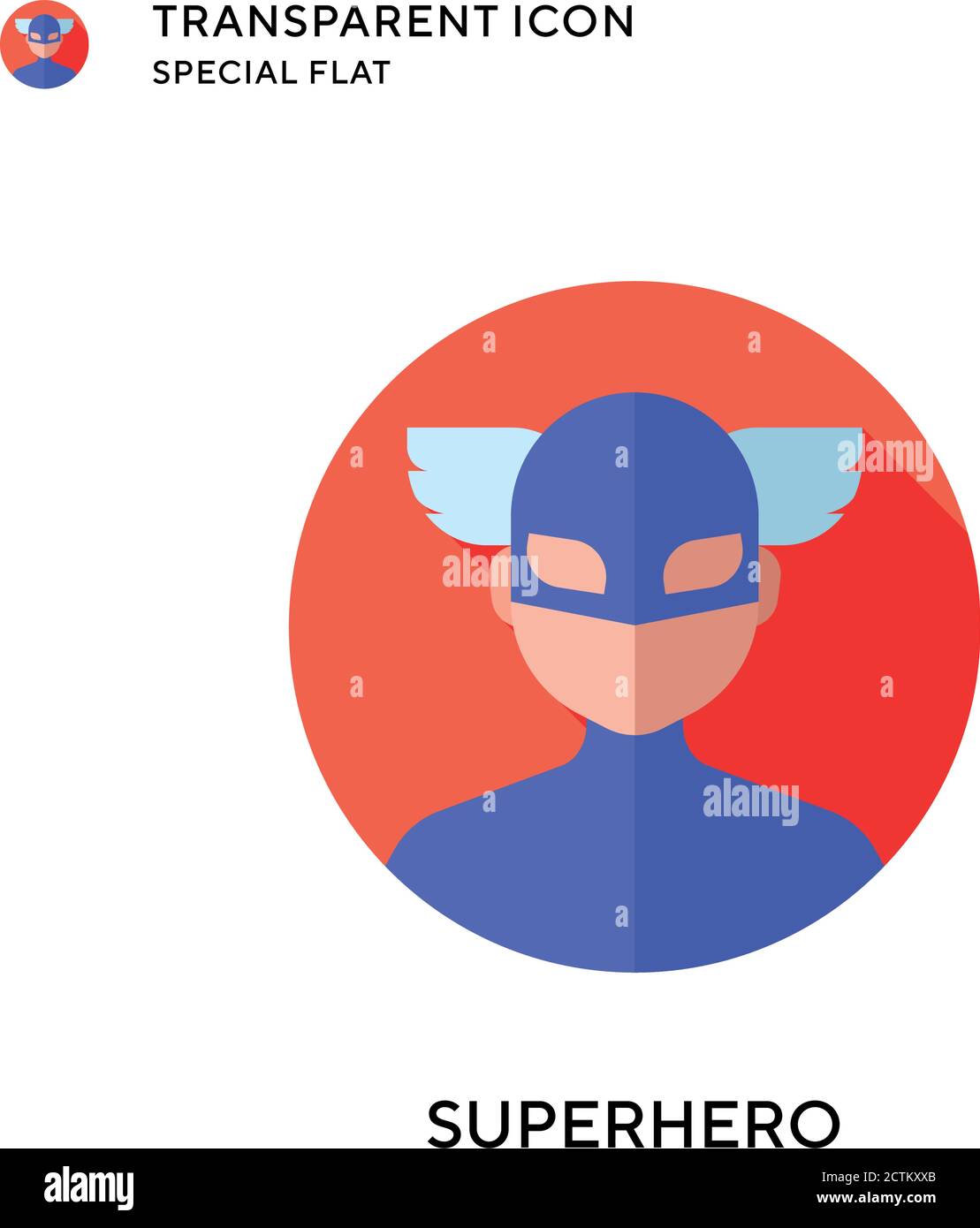 Superhero vector icon. Flat style illustration. EPS 10 vector. Stock Vector