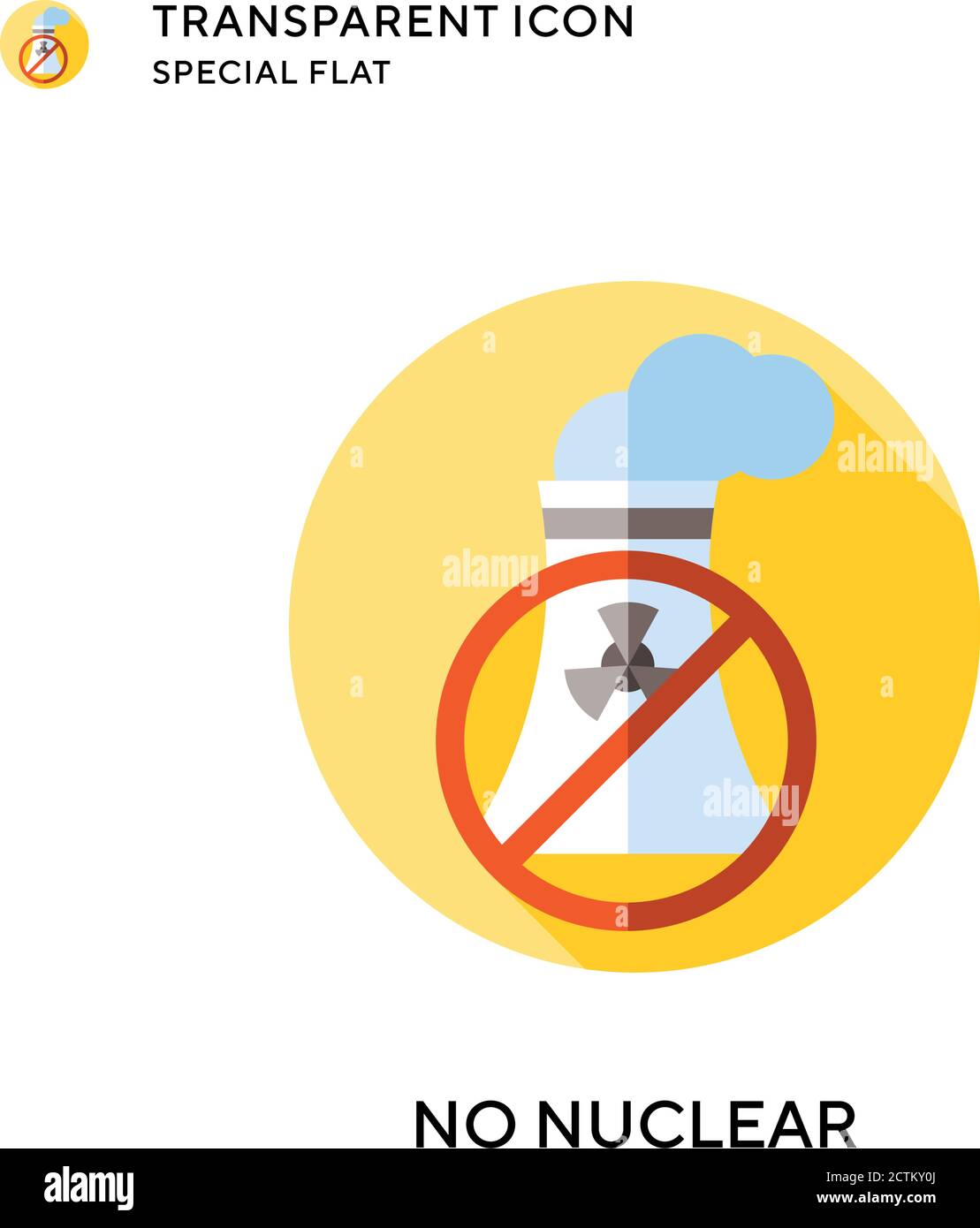 No nuclear vector icon. Flat style illustration. EPS 10 vector. Stock Vector