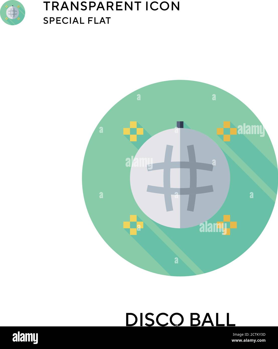 Disco ball vector icon. Flat style illustration. EPS 10 vector. Stock Vector