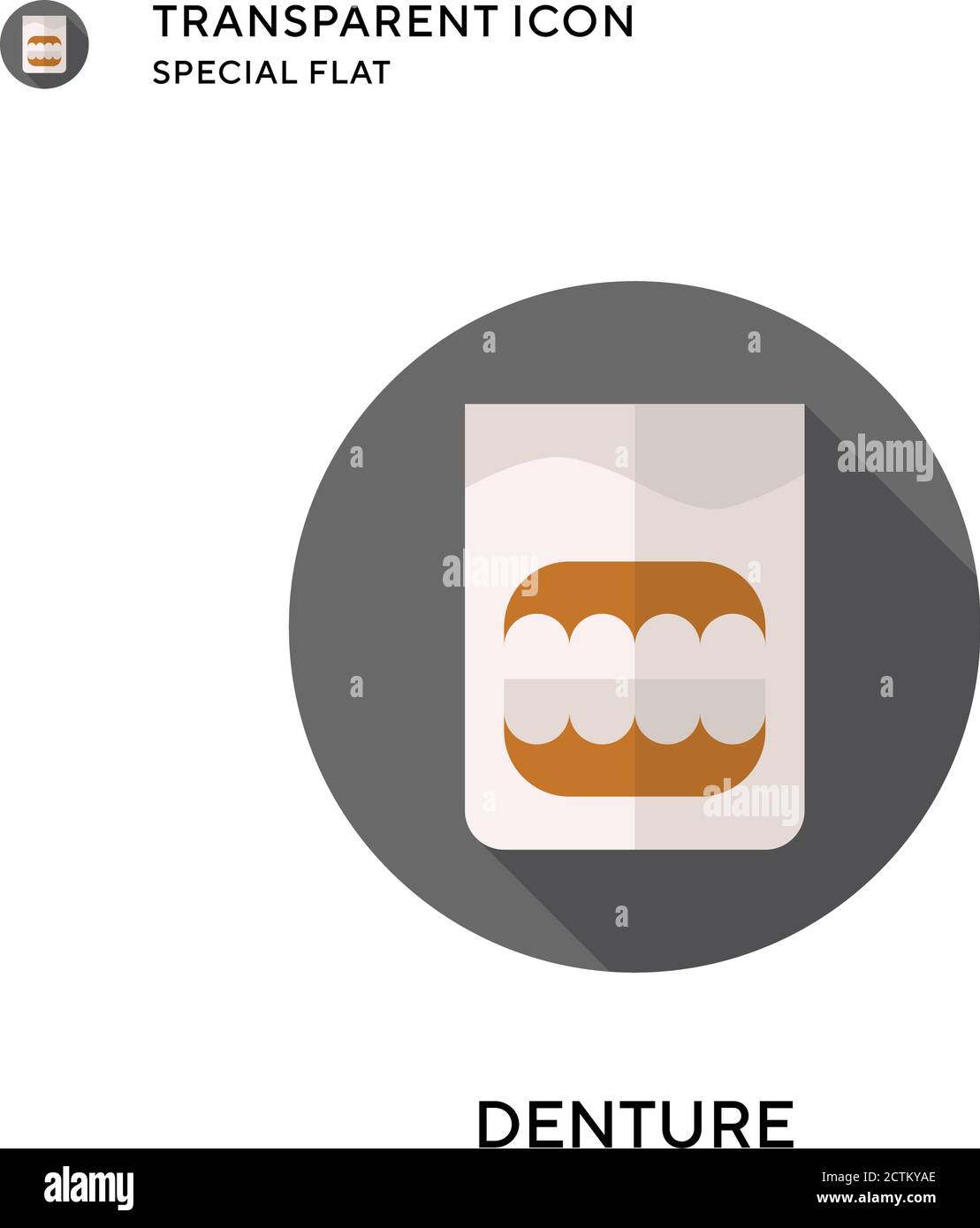 Denture vector icon. Flat style illustration. EPS 10 vector. Stock Vector
