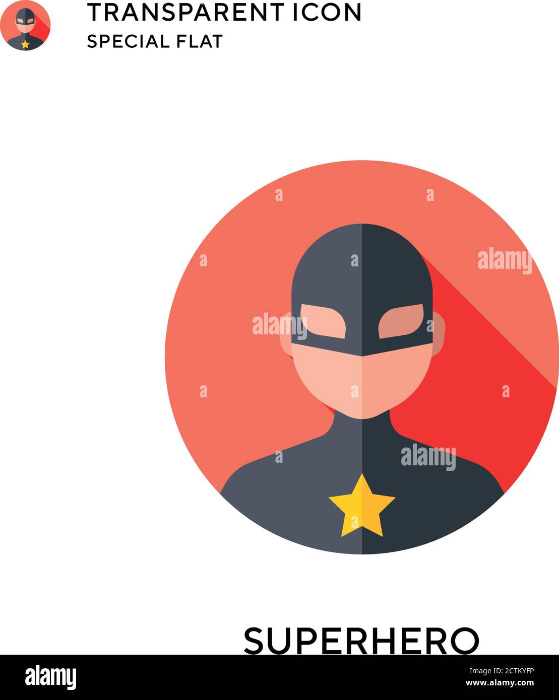 Superhero vector icon. Flat style illustration. EPS 10 vector. Stock Vector