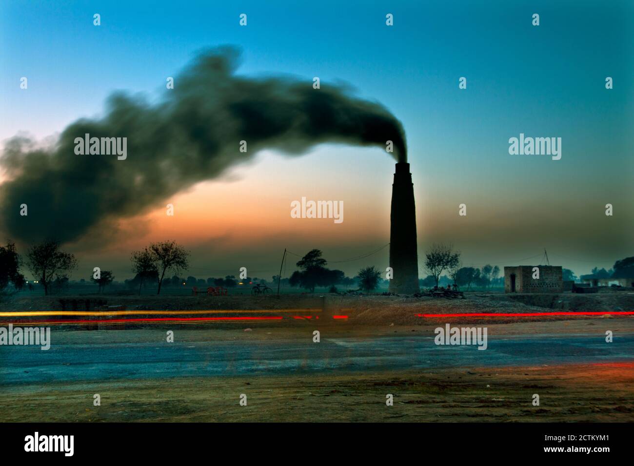 night landscape photography with stars and moon light of Pakistan Stock