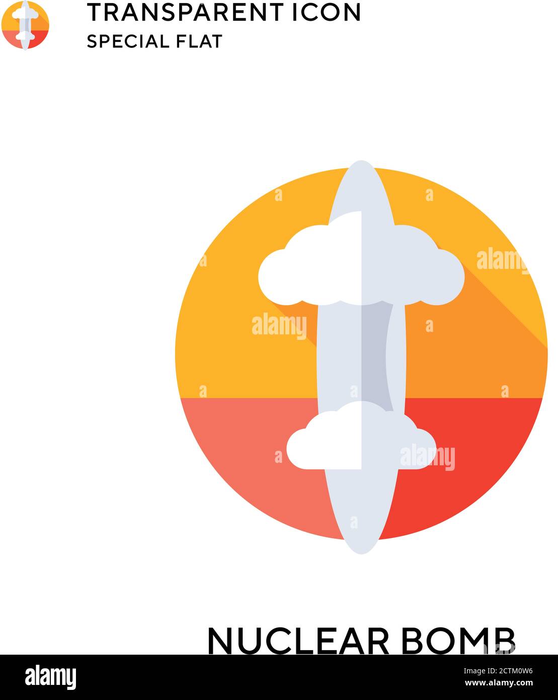 Nuclear bomb vector icon. Flat style illustration. EPS 10 vector. Stock Vector