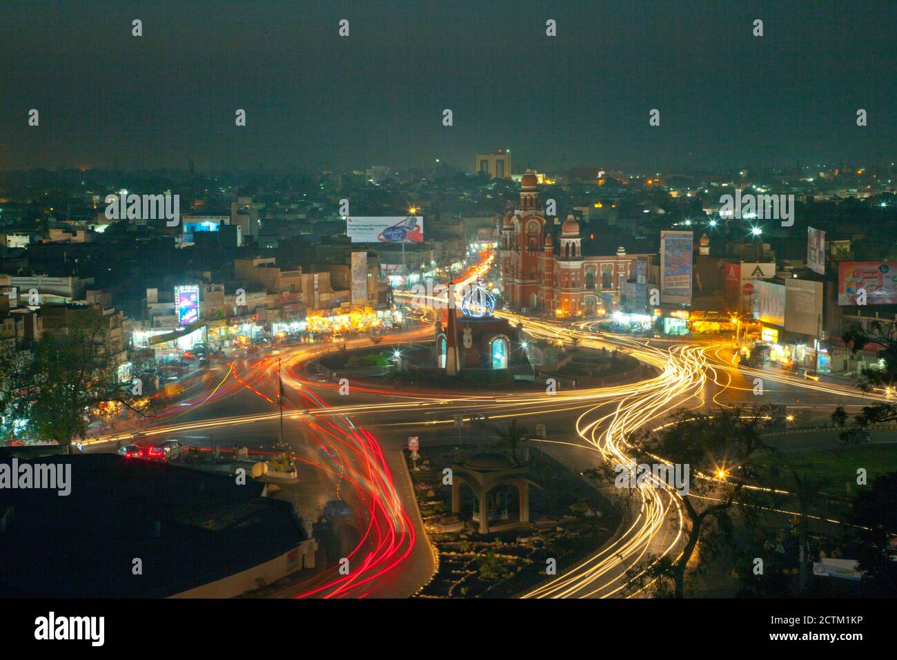 night landscape photography with stars and moon light of Pakistan Stock
