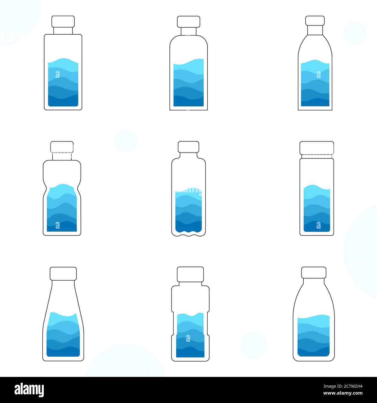 Water bottles plastic clean and safe icon flat style vector isolated on white background Stock Vector