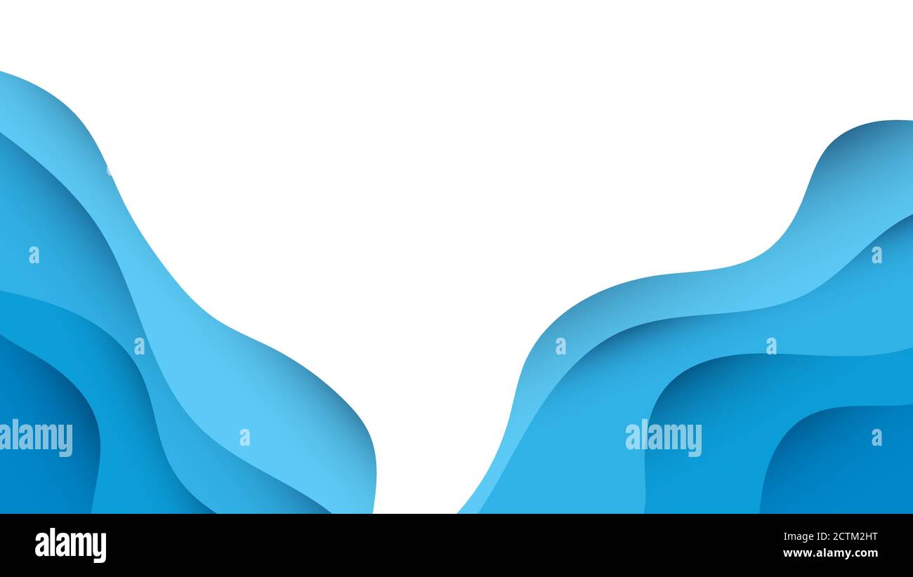 Abstract modern blue ocean wave vector background and blank space ...
