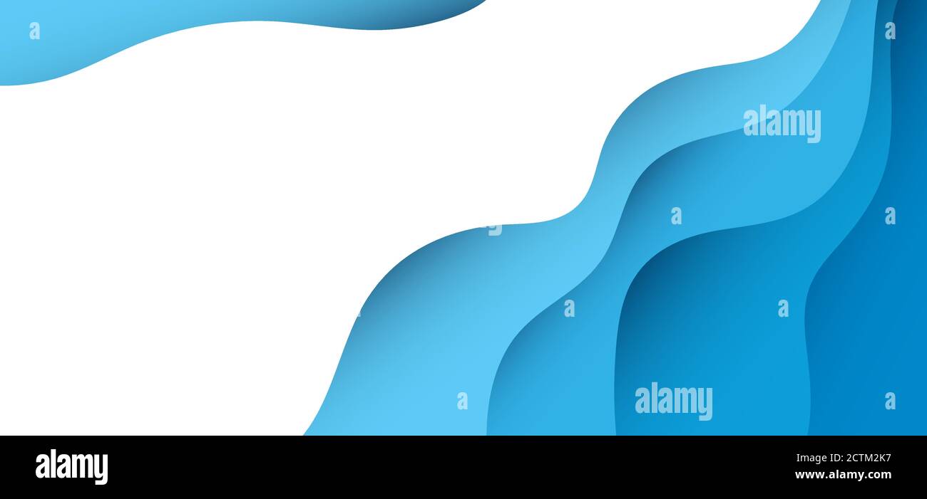 Abstract modern blue ocean wave vector background and blank space Stock ...