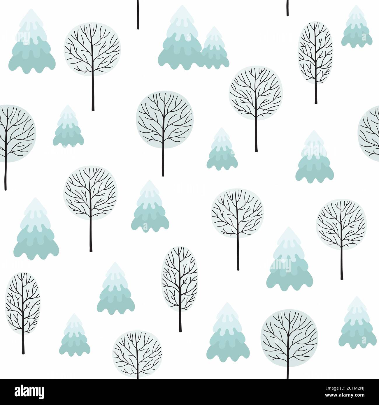 Winter forest background. Seamless pattern for winter and christmas theme. Stock Vector