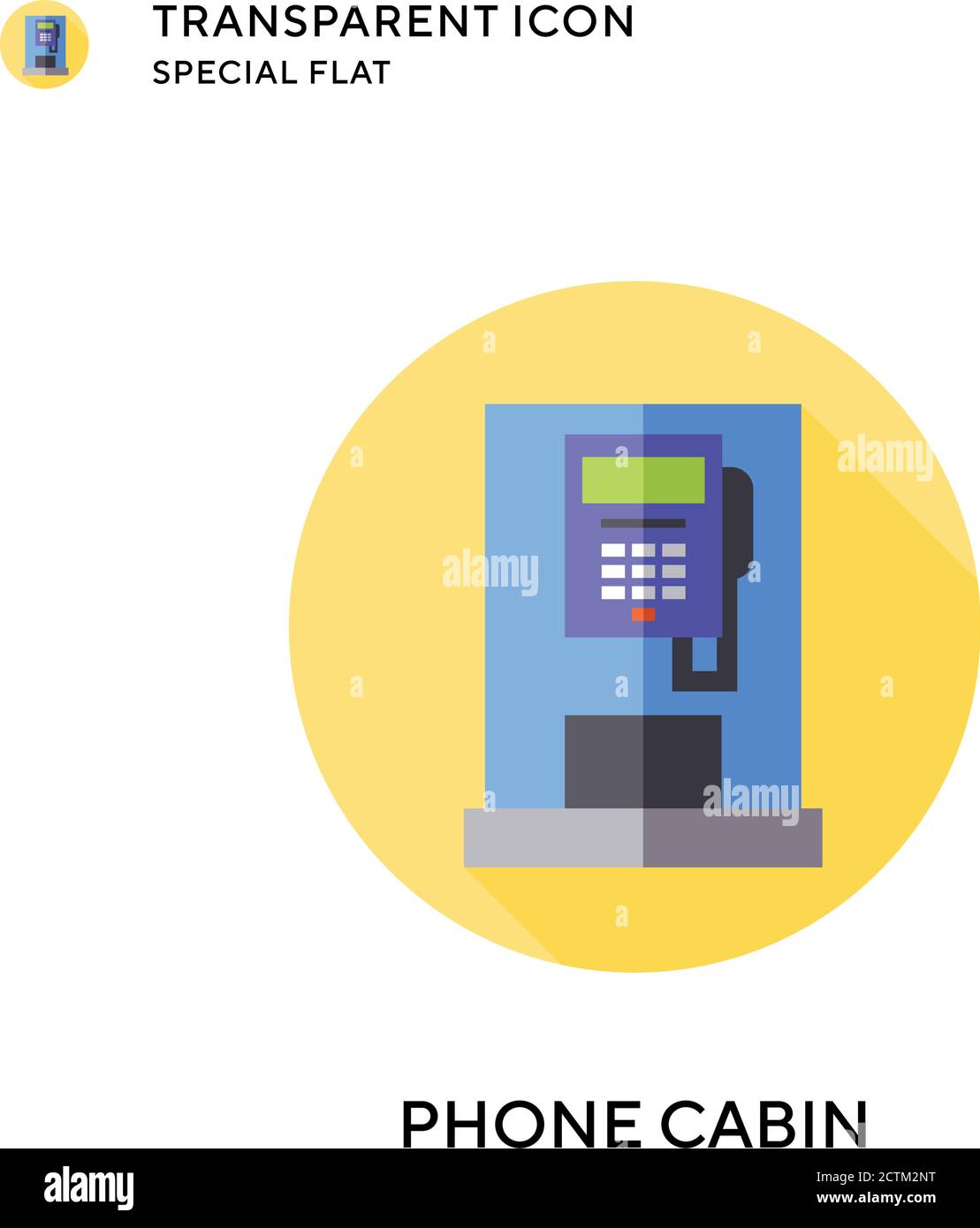 Phone cabin vector icon. Flat style illustration. EPS 10 vector. Stock Vector