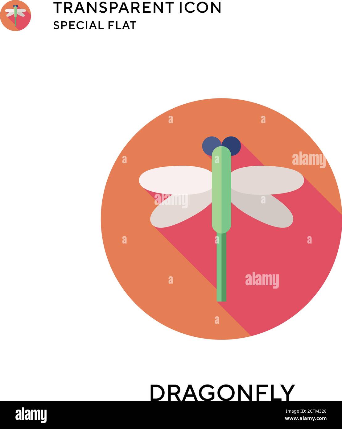 Dragonfly vector icon. Flat style illustration. EPS 10 vector. Stock Vector