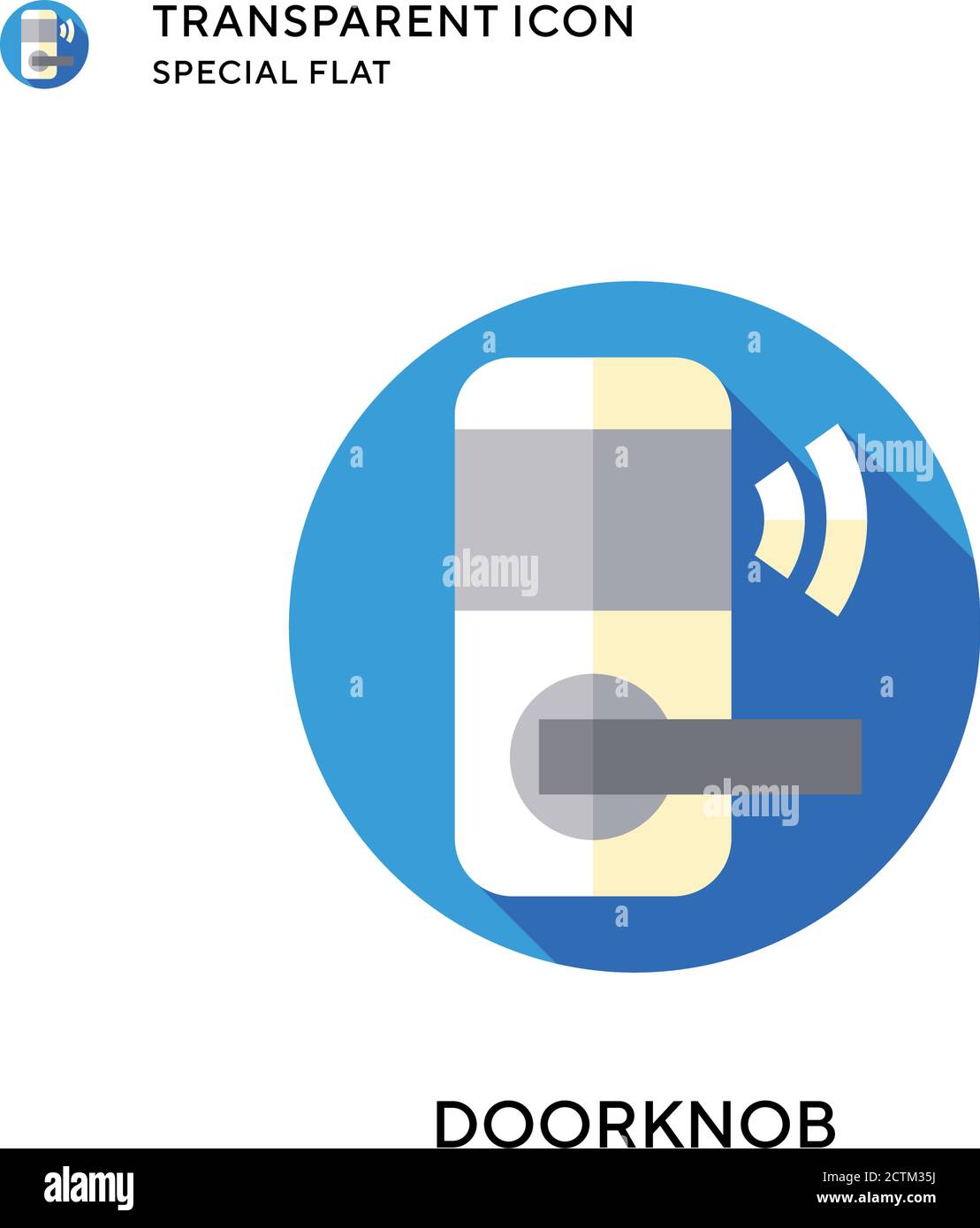 Doorknob vector icon. Flat style illustration. EPS 10 vector. Stock Vector