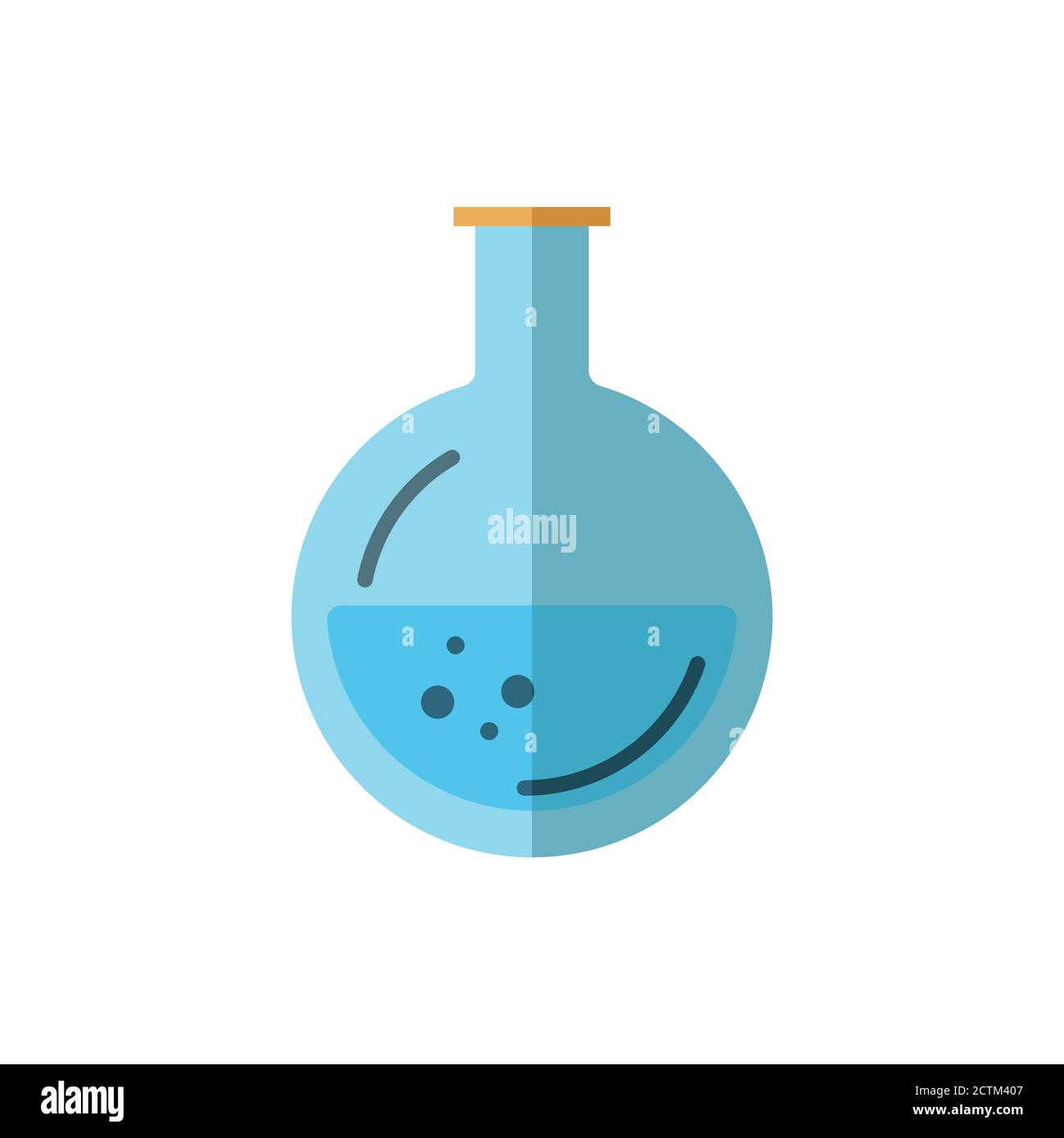 Chemistry flat icon, icon for education. Design template vector Stock Vector