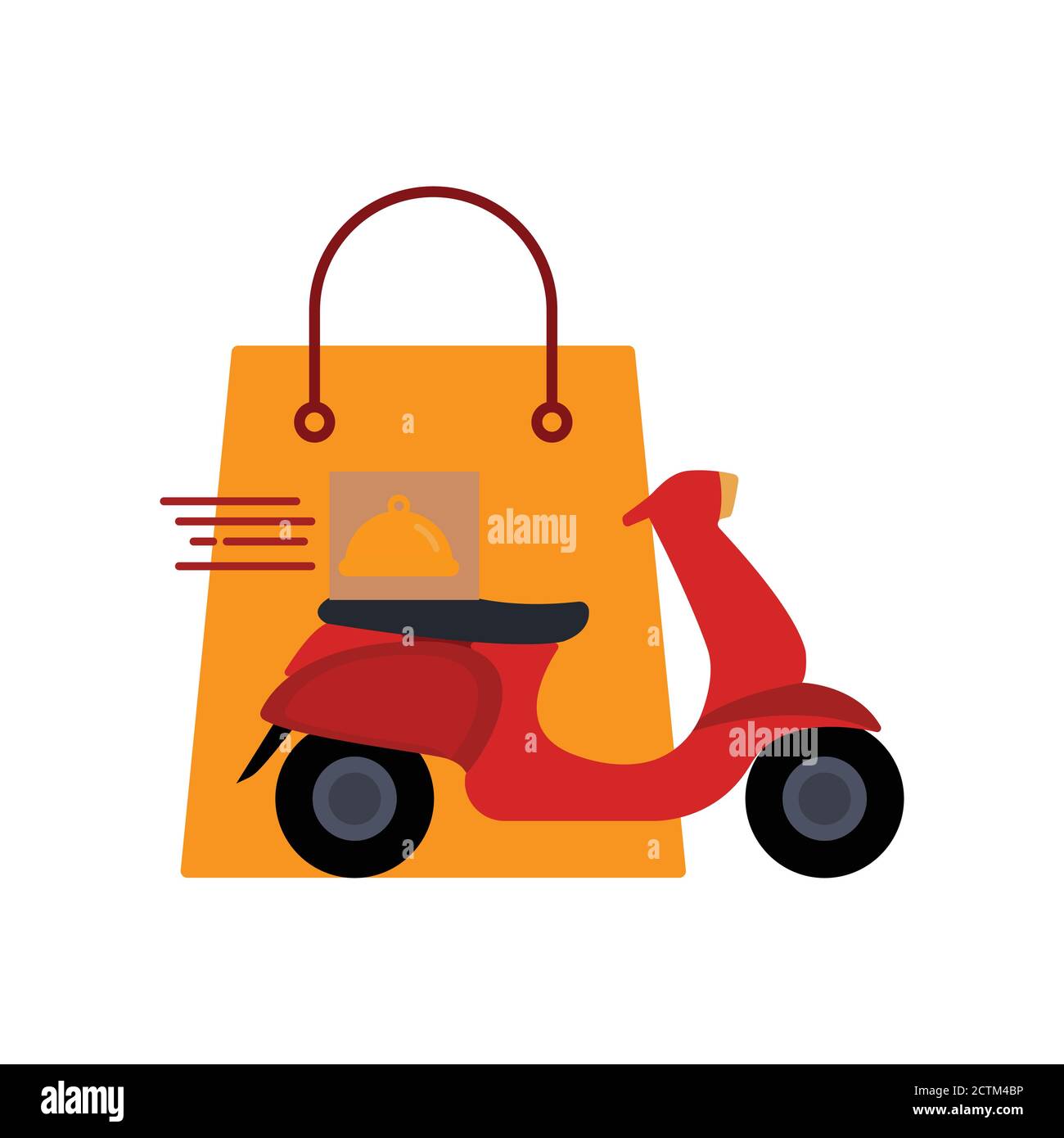 Motorcycle delivery flat icon, vector illustration. Design template vector Stock Vector