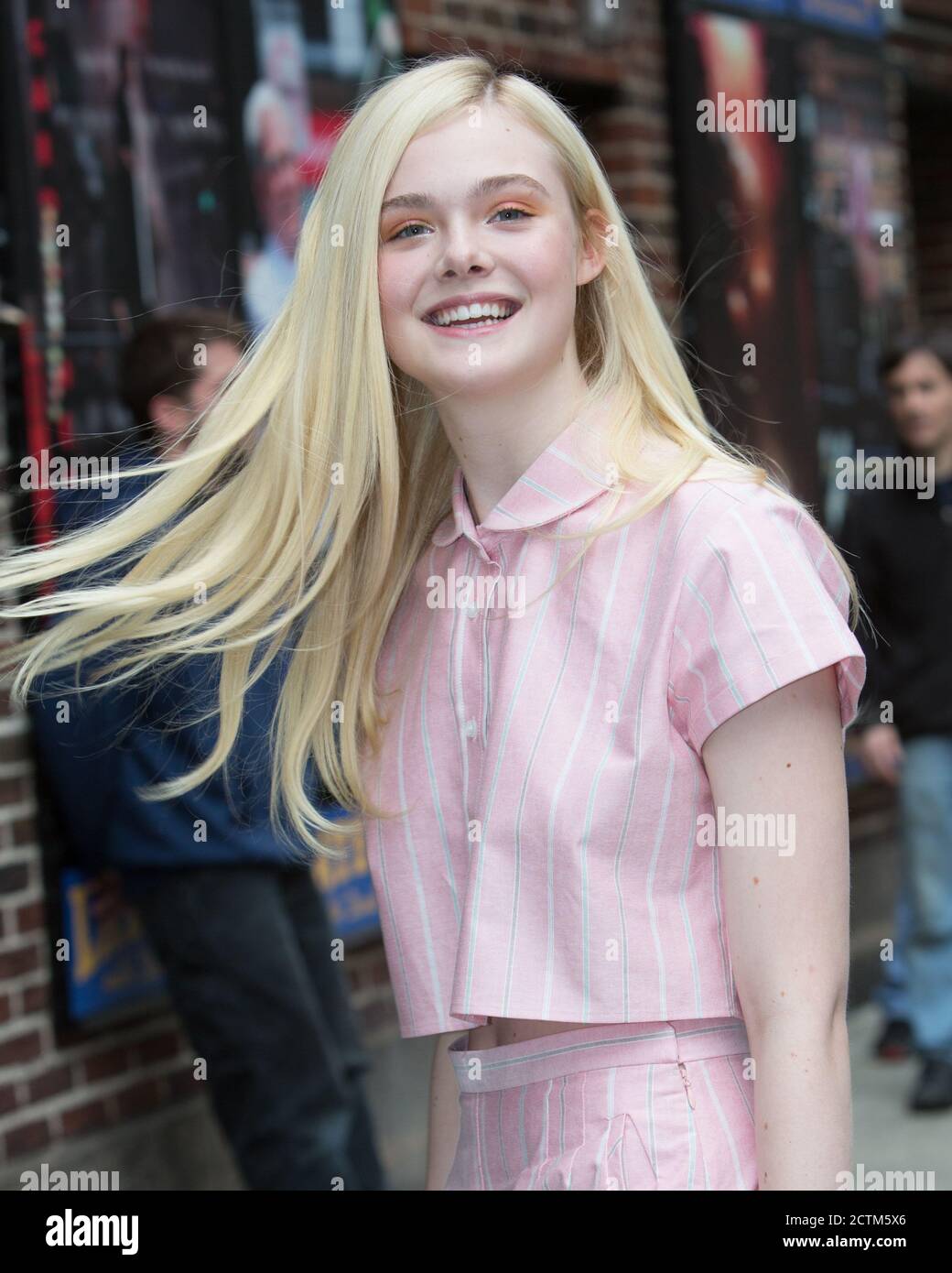 Elle Fanning outside of The Late Show with David Letterman Stock Photo