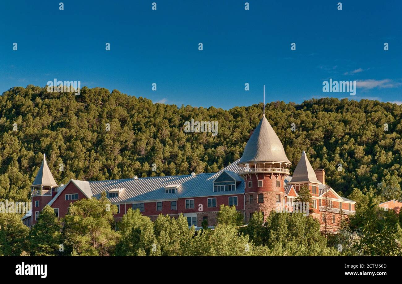 Montezuma Castle, luxury hotel near Las Vegas, New Mexico, USA Stock