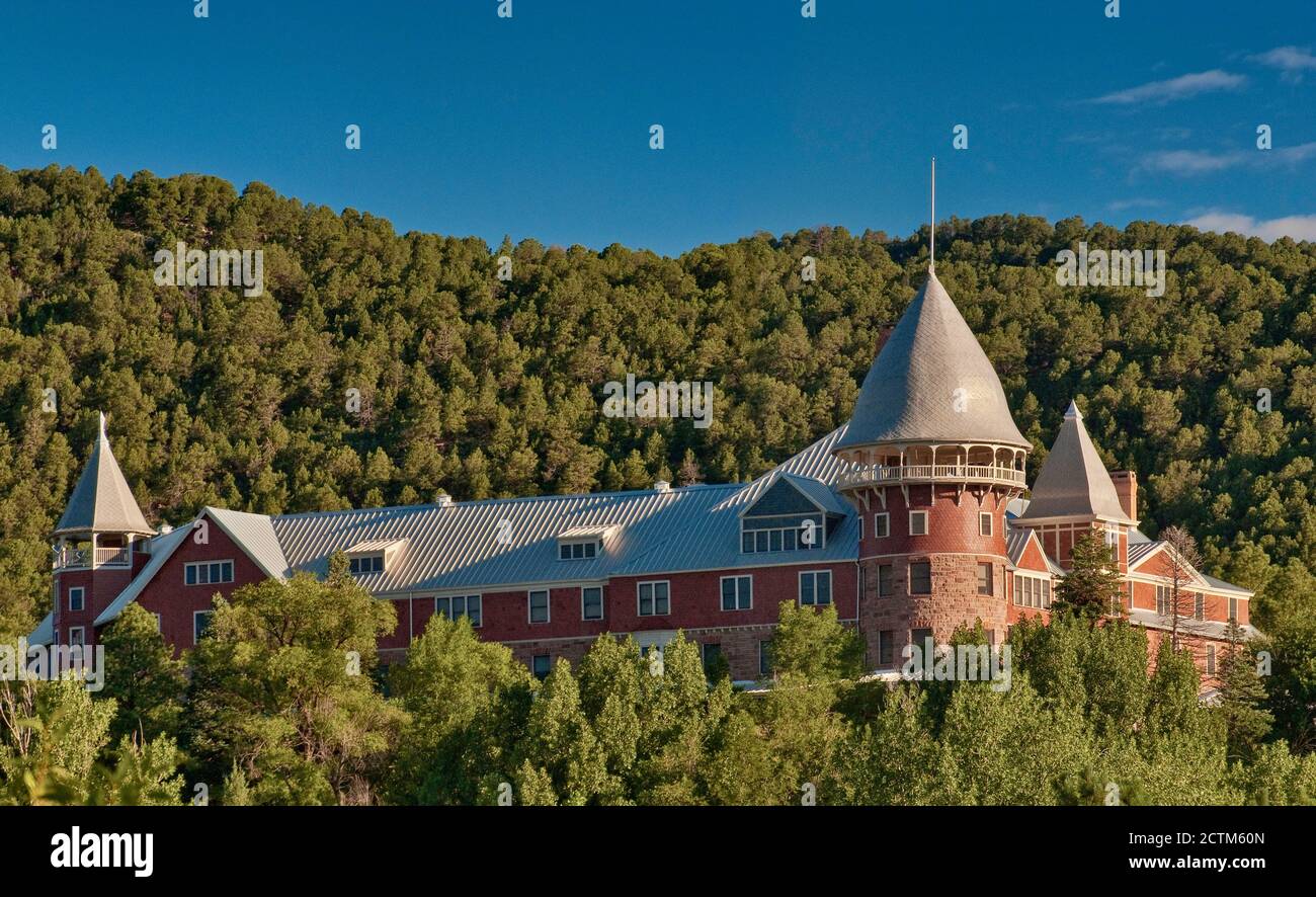 Montezuma Castle, luxury hotel near Las Vegas, New Mexico, USA Stock