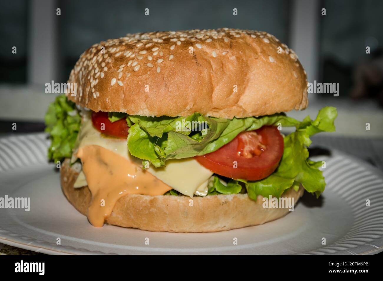 Classic tasty and unhealthy hamburger. Gain weight street food and fast