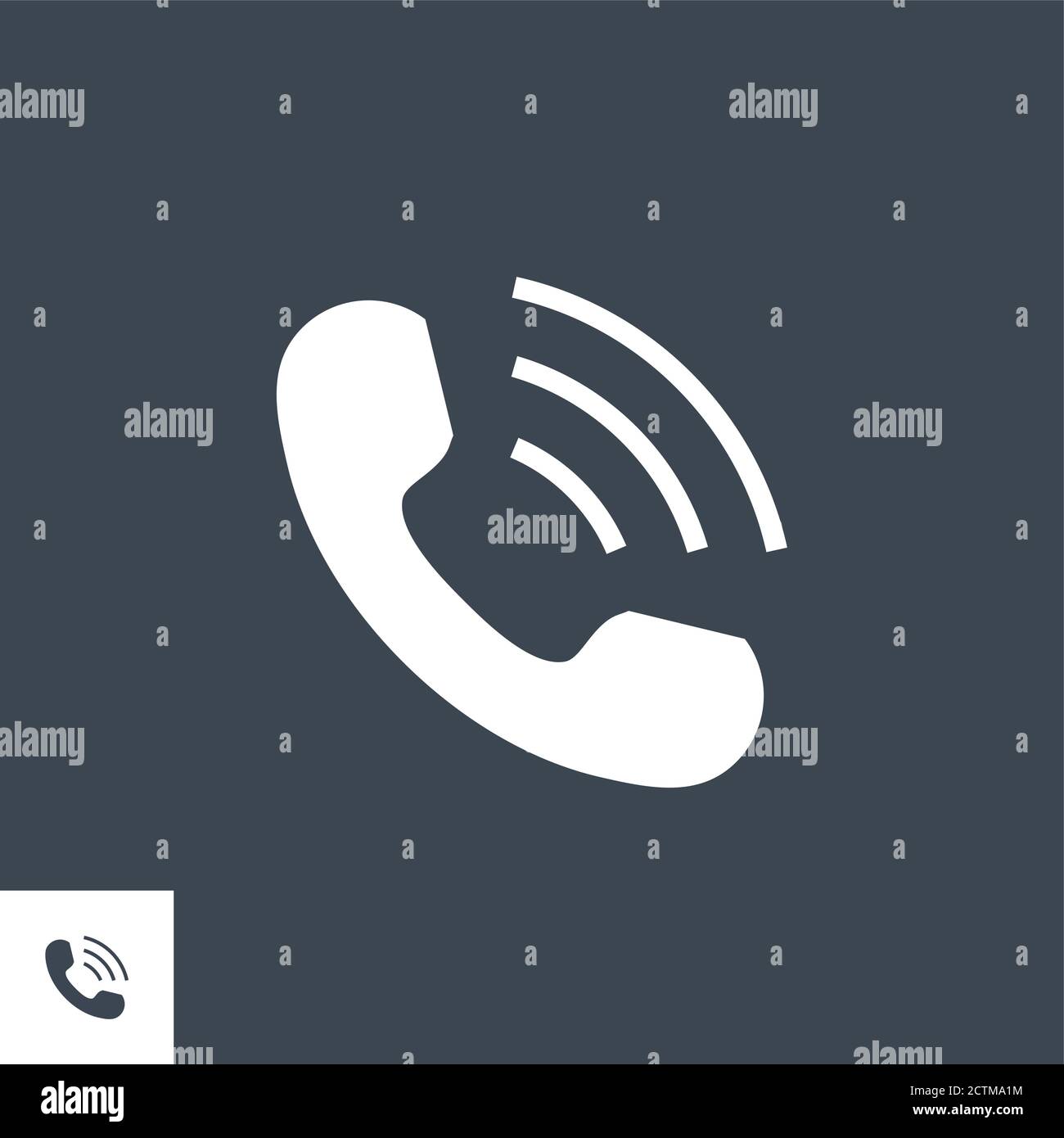 Handset related vector glyph icon. Stock Vector