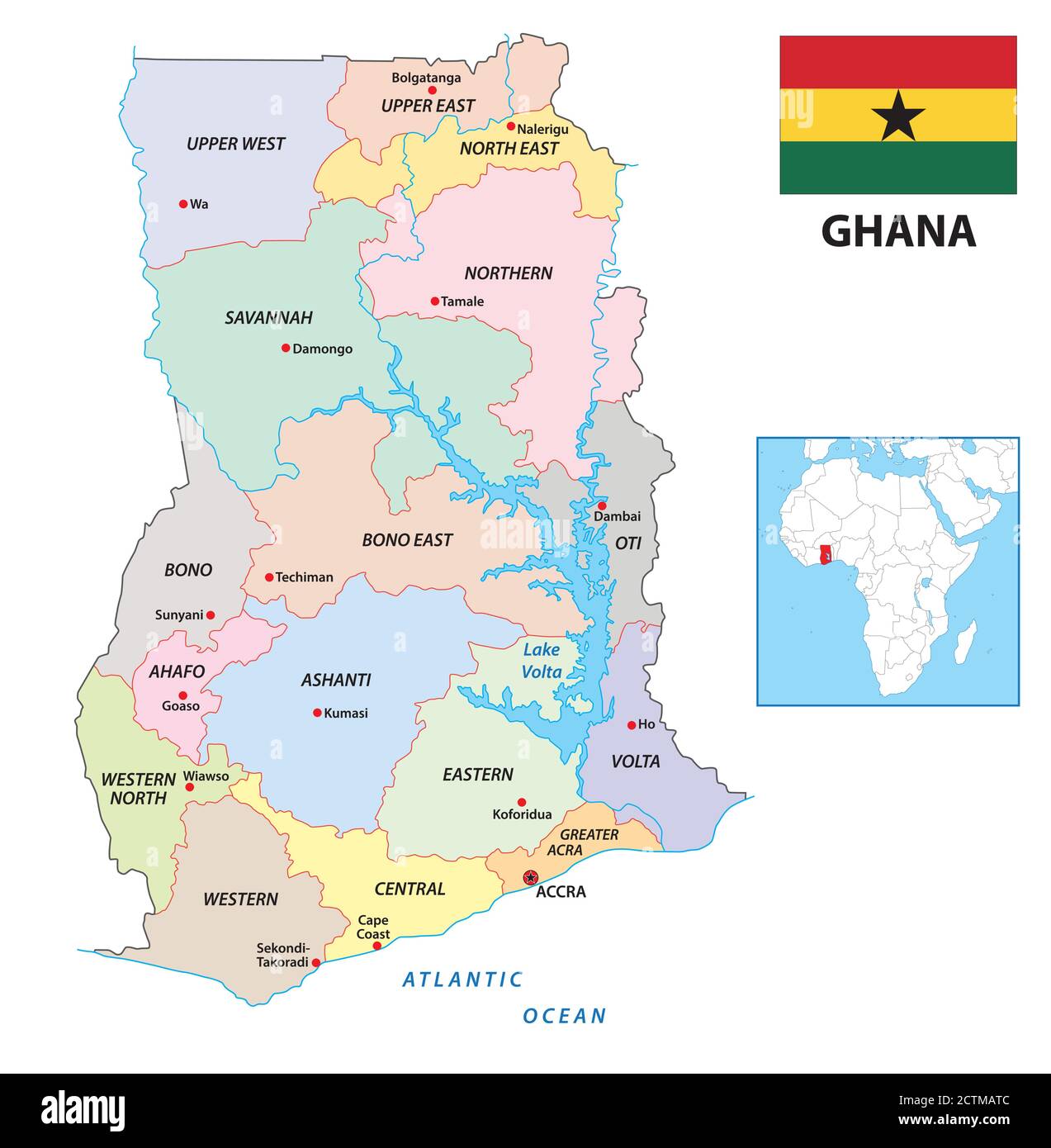 Political Map Of Ghana Ezilon Maps Political Map Of Ghana Ezilon Maps
