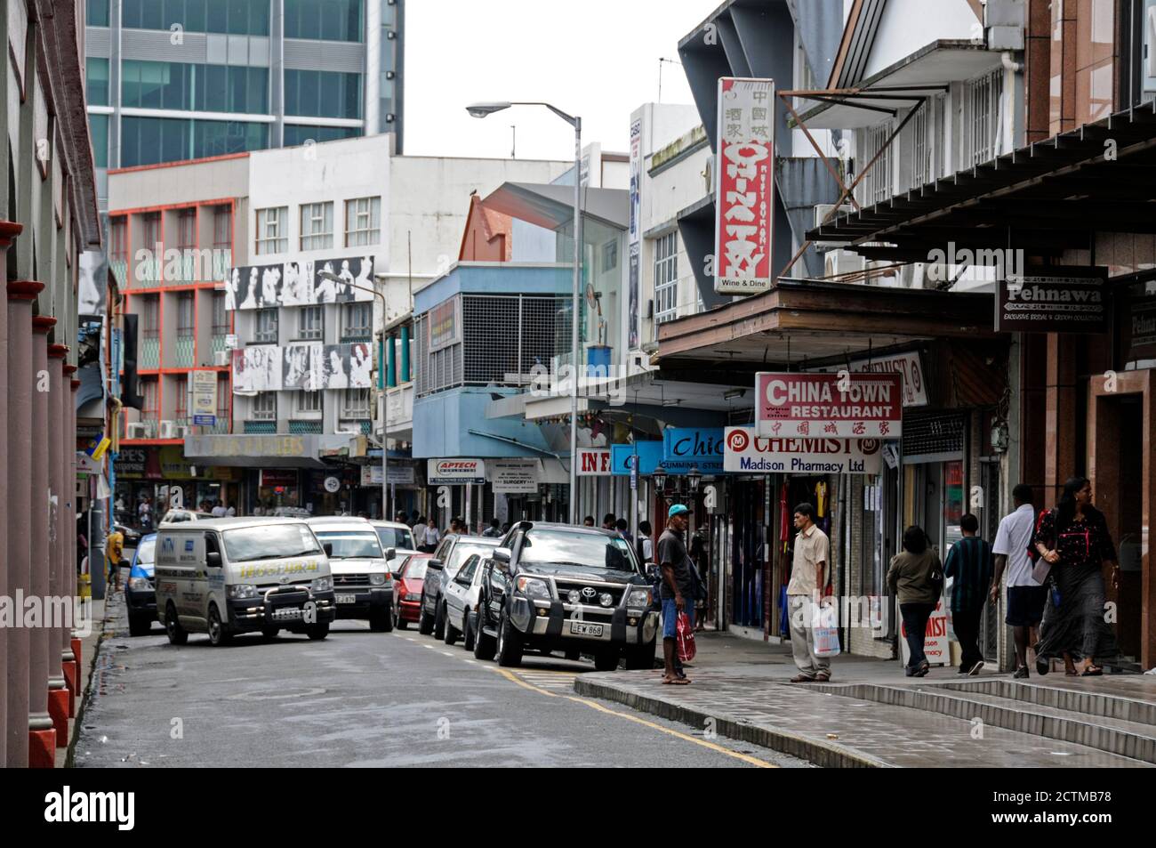 Busy Scott street in Suva on Viti Levu, Fiji Stock Photo Alamy