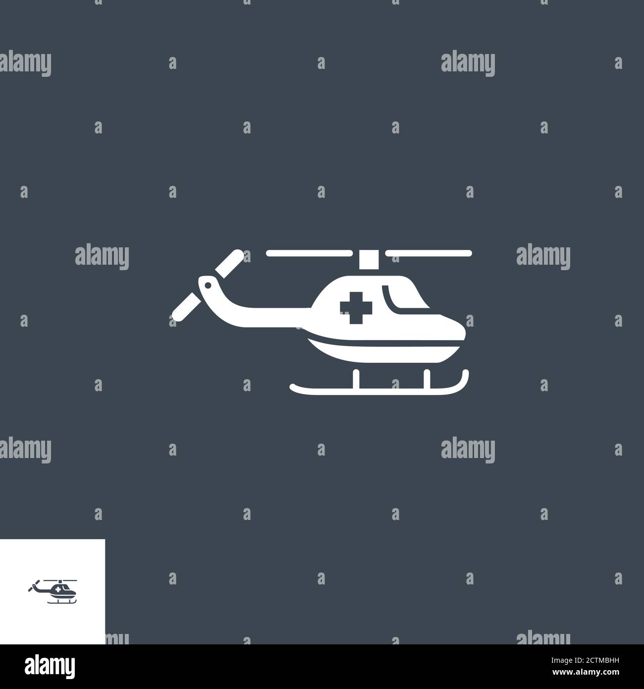 Emergency Helicopter related vector glyph icon. Stock Vector