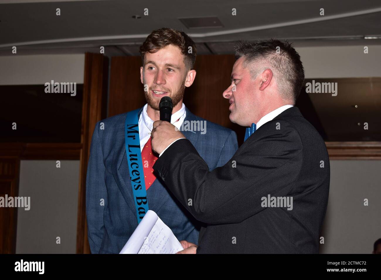The first ever Mr Bantry 2019 title went to local lawyer Kevin Casey representing Lucey’s Bar. Bantry, Co Cork. Ireland. Stock Photo