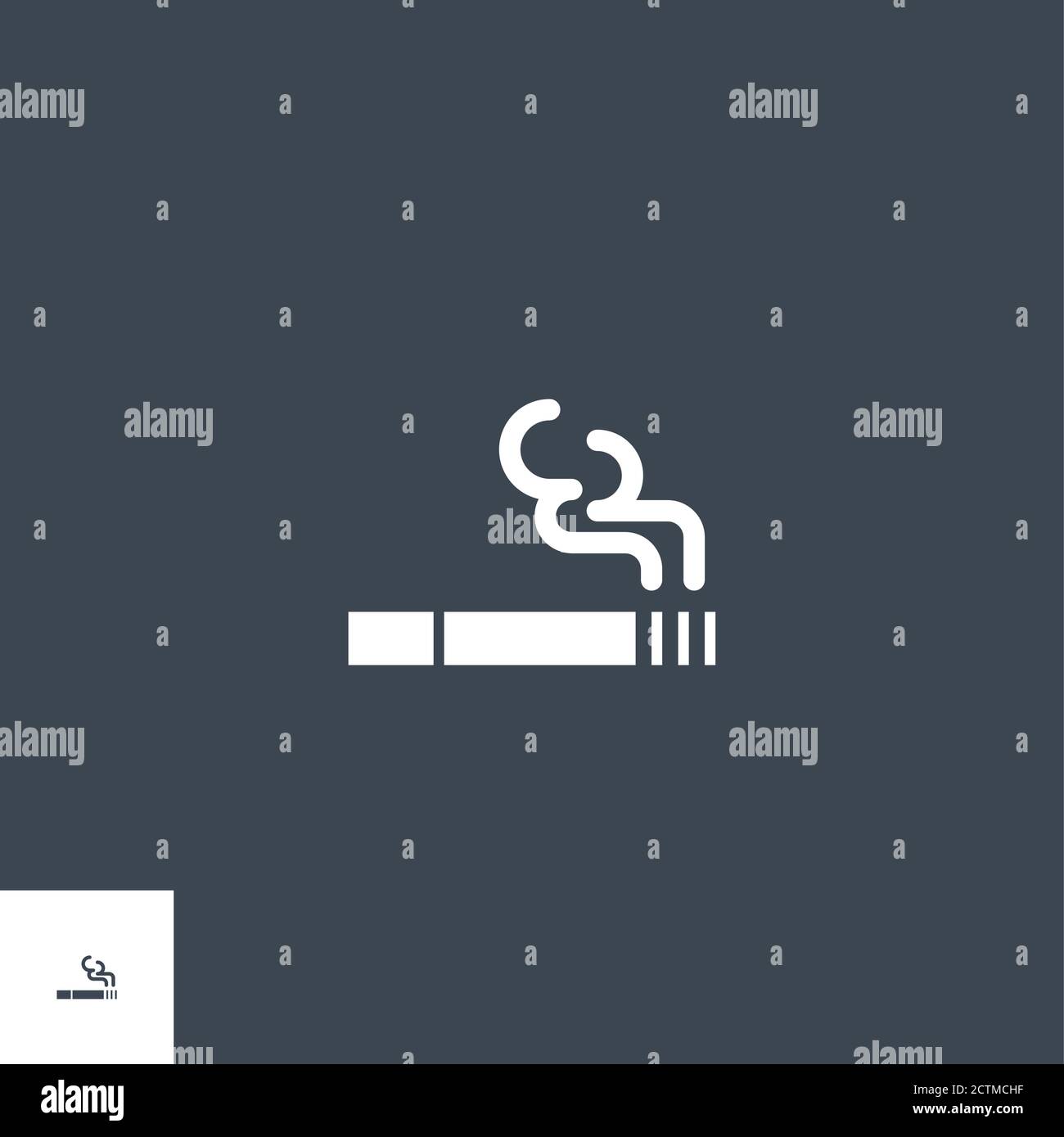 Cigarette related vector glyph icon. Stock Vector