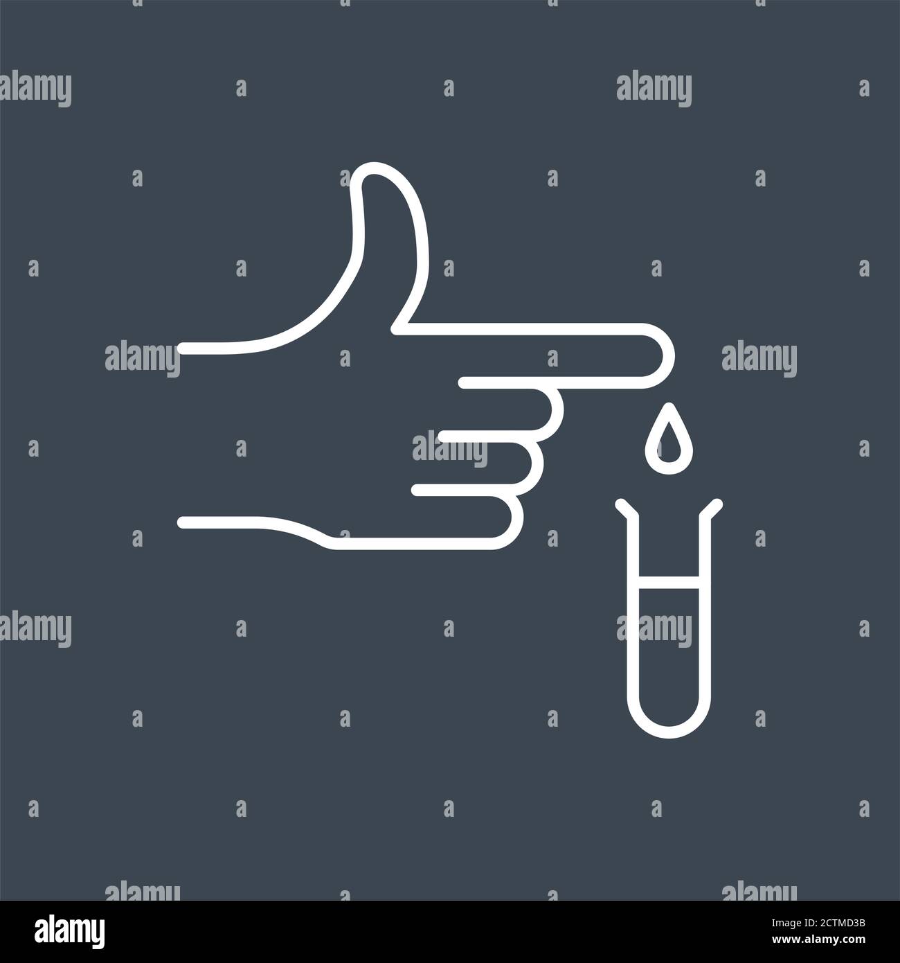 Blood test related vector thin line icon. Stock Vector