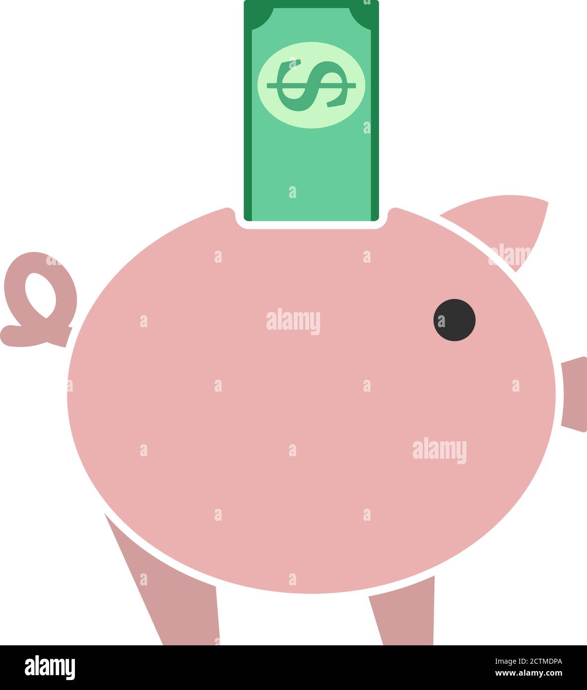 Piggy Bank Icon. Flat Color Design. Vector Illustration Stock Vector ...