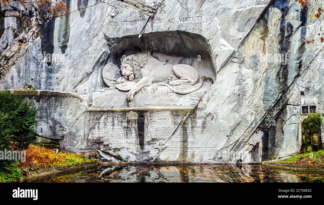 The Lion Monument or the Lion of Lucerne, monument to the Swiss Guards