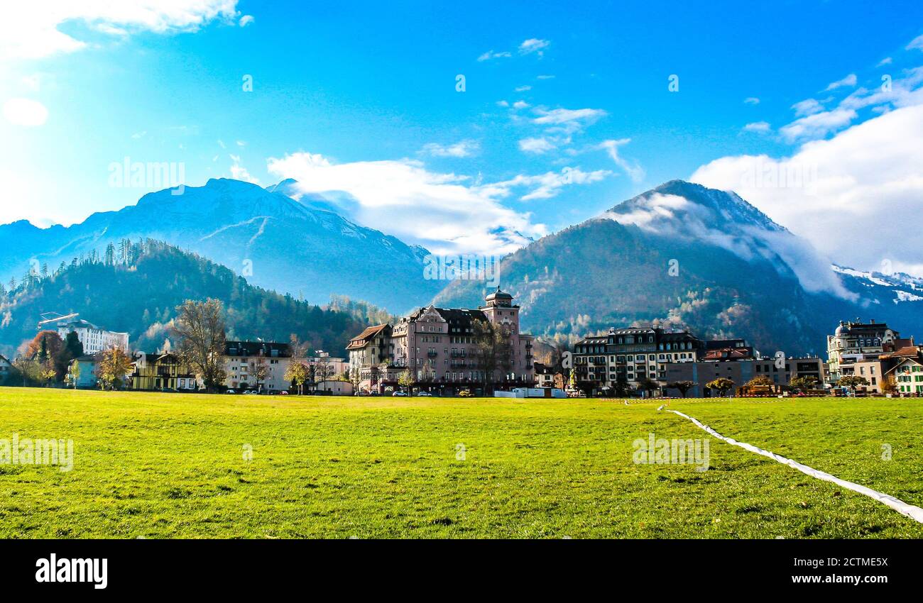 Switzerland europe interlaken mountain mountains hi-res stock 