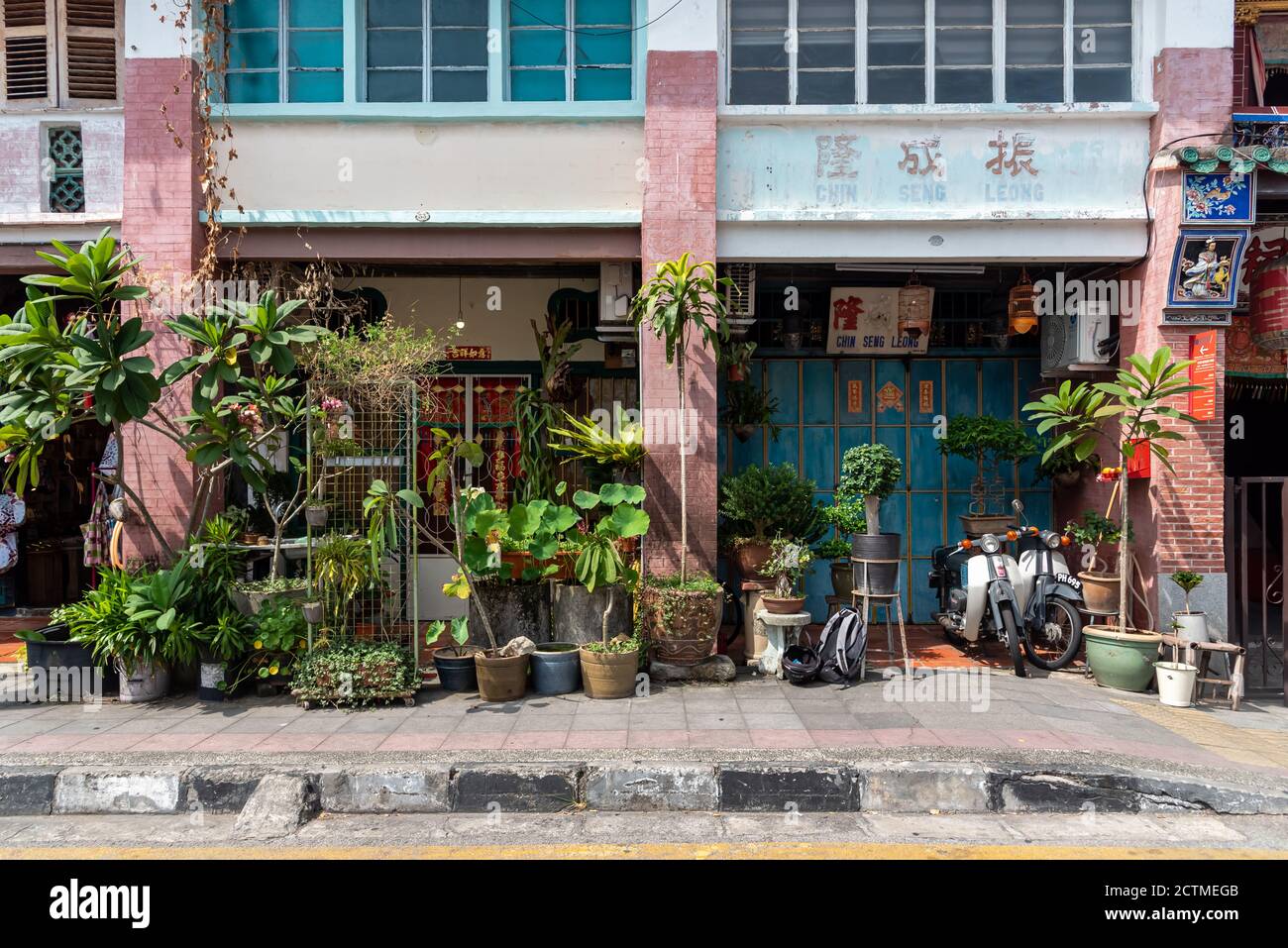 March 31, 2018: Faade of a typical Penang house in George Town, Malaysia Stock Photo