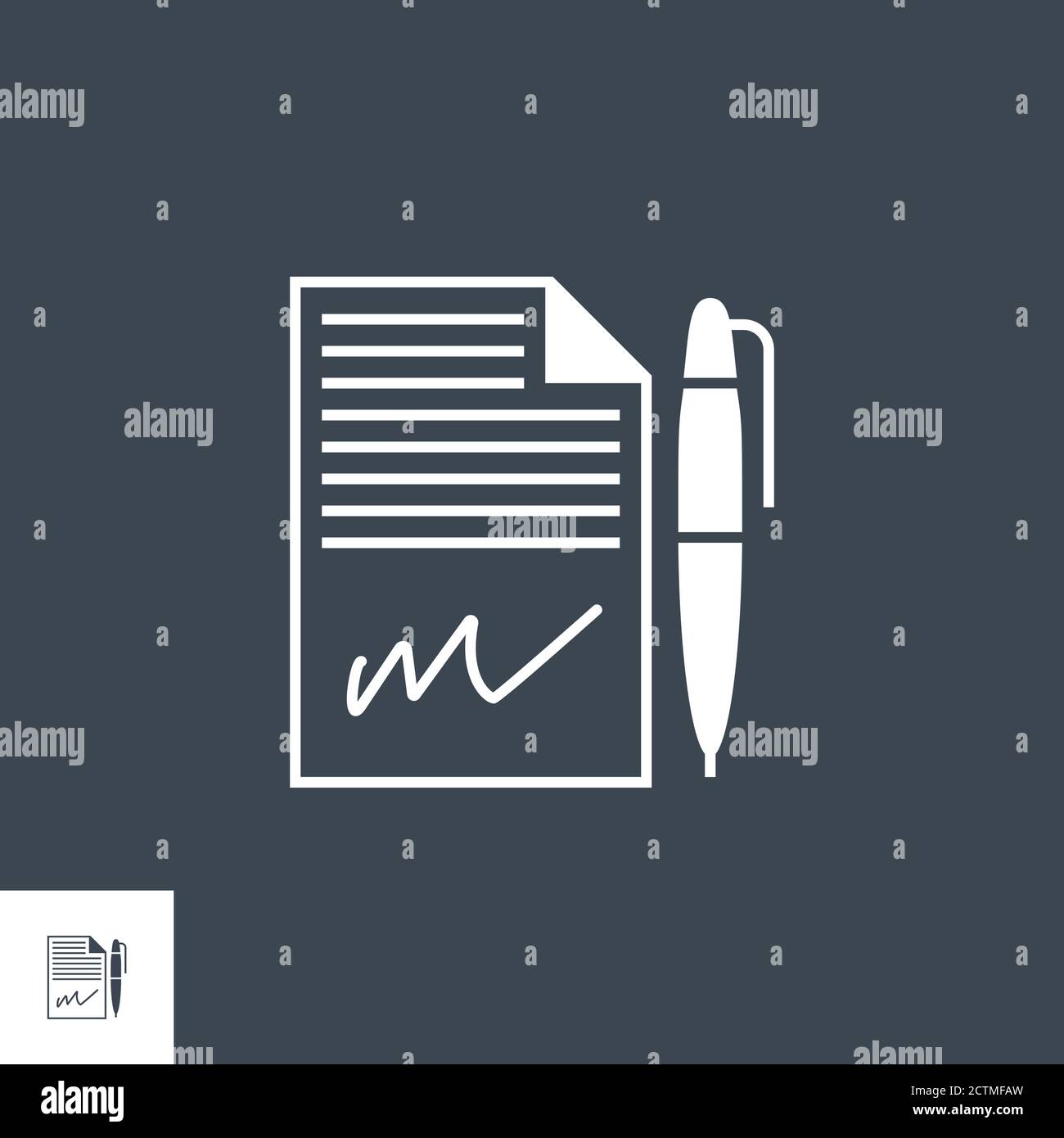Contract related vector glyph icon. Stock Vector