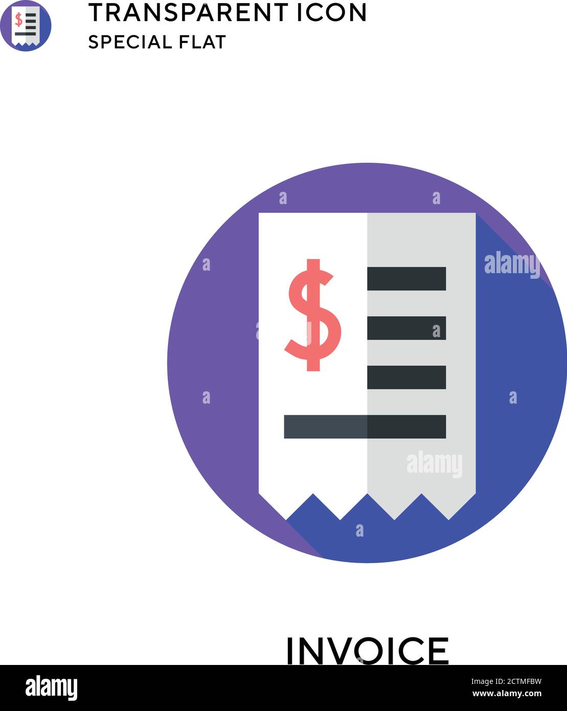 Invoice vector icon. Flat style illustration. EPS 10 vector Stock ...