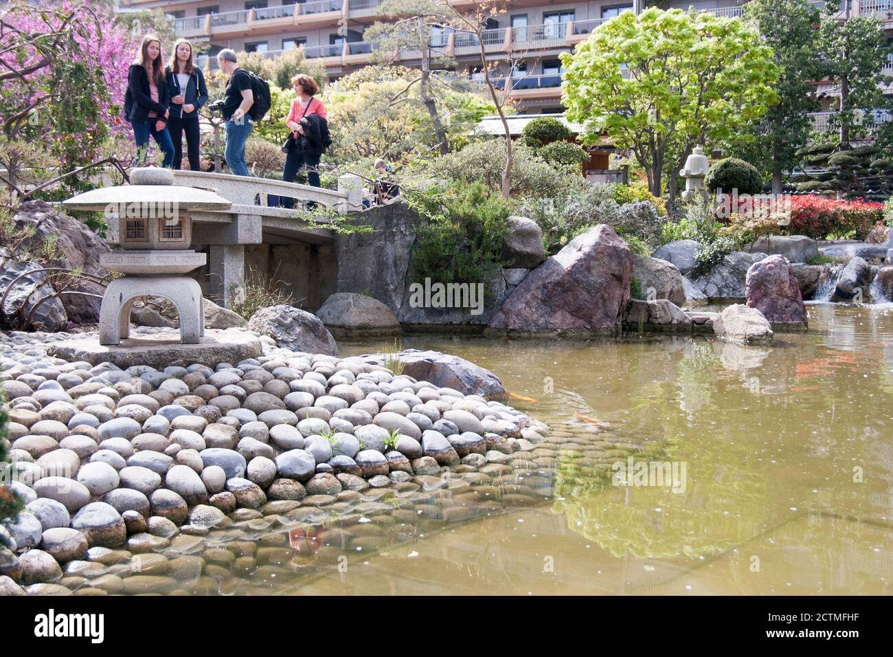 Japanese Garden or Jardin Japonais is a municipal public park in Monte Carlo in Monaco Stock Photo