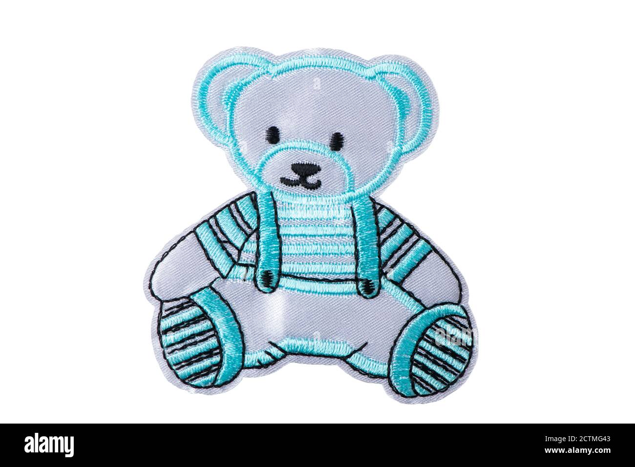 Cute Teddy bear patch isolated on white background Stock Photo - Alamy