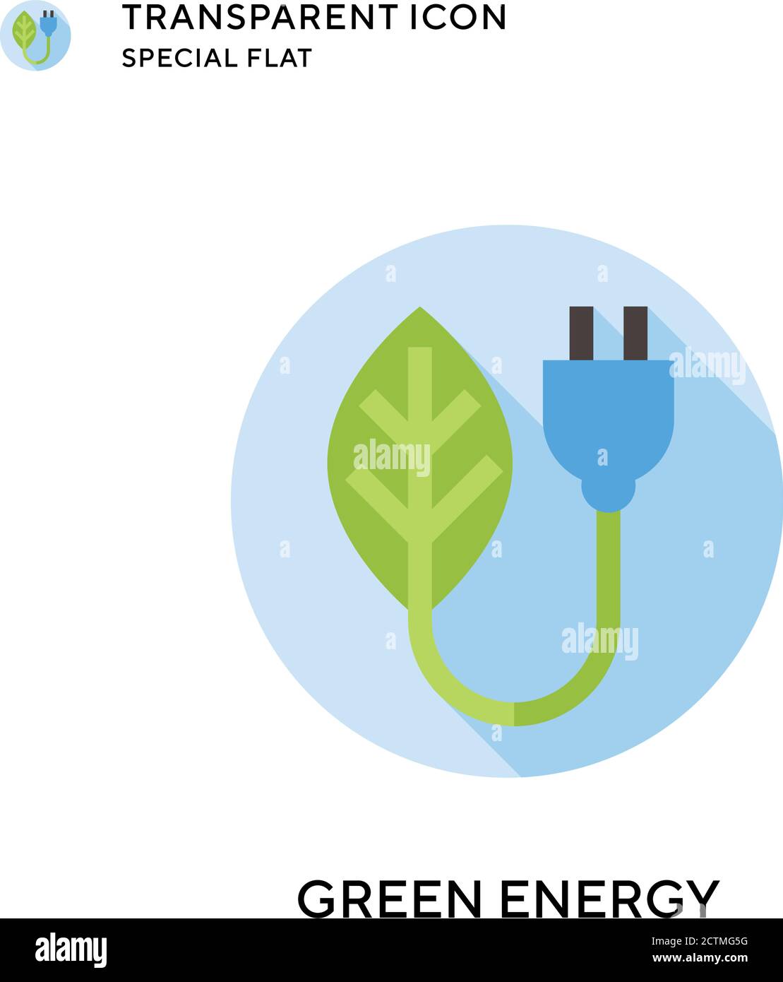 Green energy vector icon. Flat style illustration. EPS 10 vector Stock ...