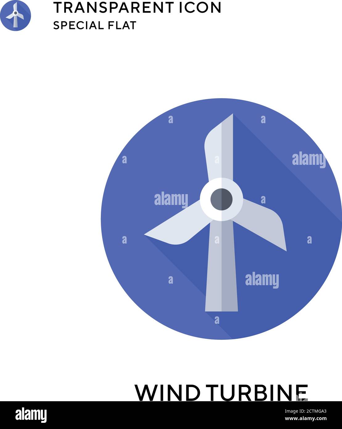 Wind turbine vector icon. Flat style illustration. EPS 10 vector Stock ...