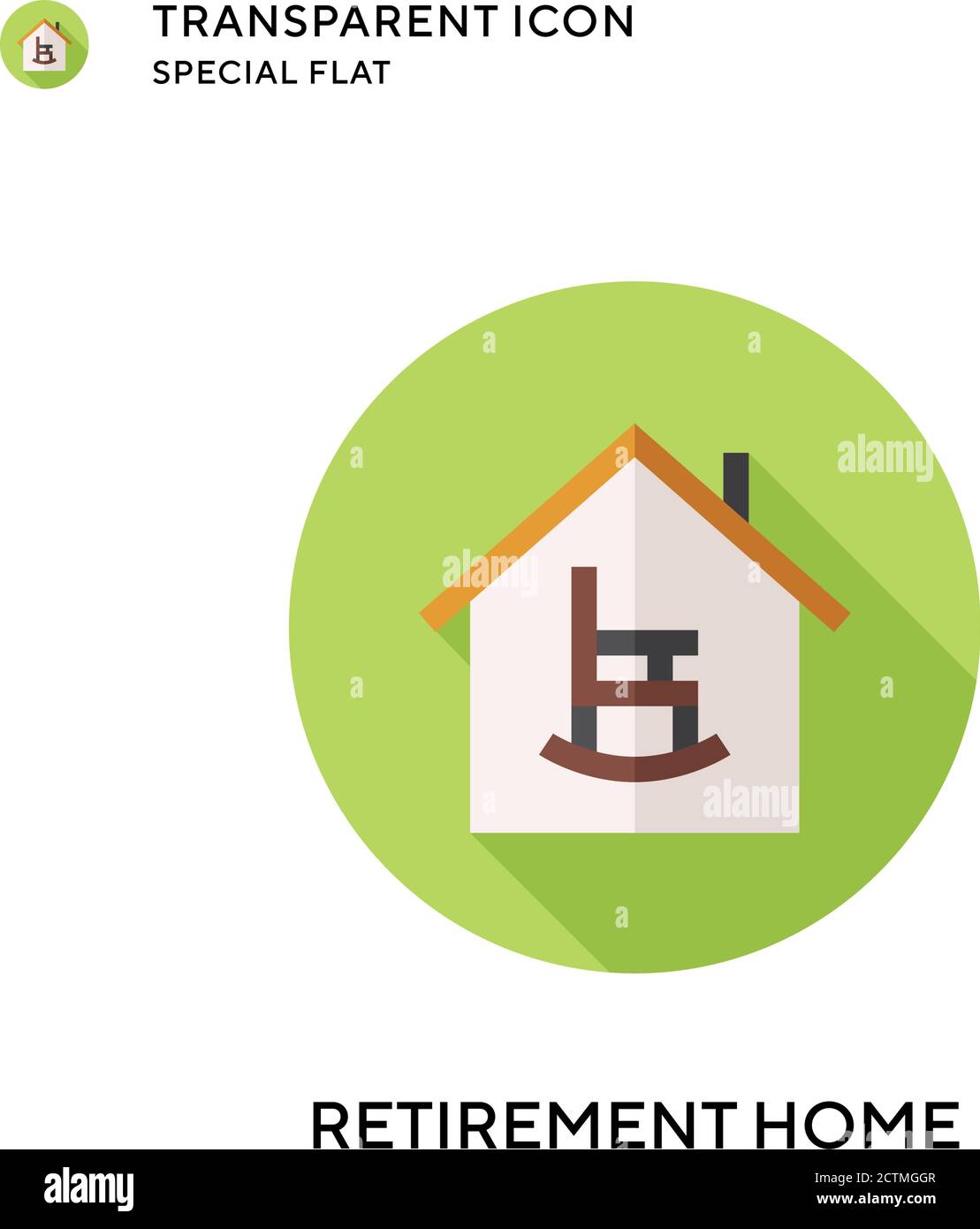Retirement home vector icon. Flat style illustration. EPS 10 vector ...