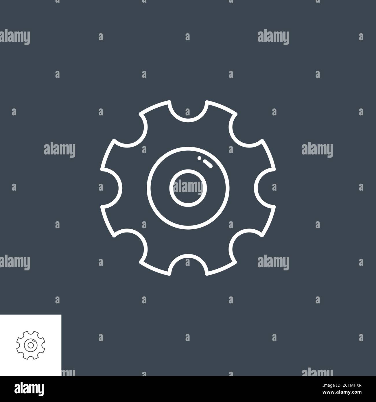 Gear Related Vector Line Icon Stock Vector
