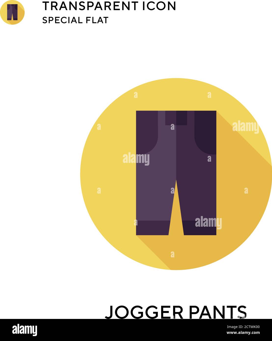 Jogger pants vector icon. Flat style illustration. EPS 10 vector. Stock Vector
