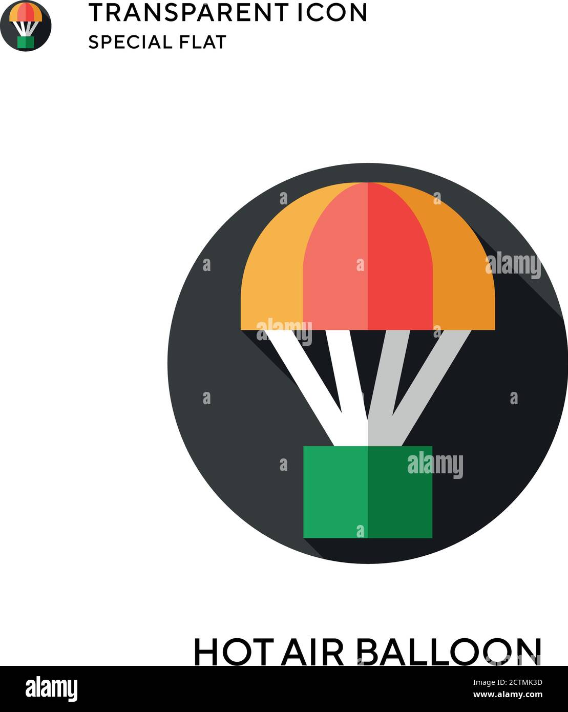 Hot air balloon vector icon. Flat style illustration. EPS 10 vector ...