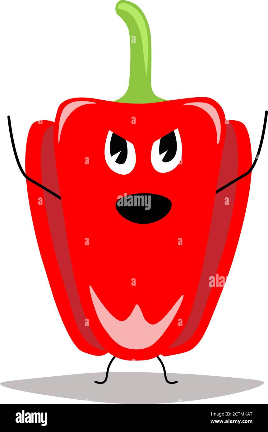 Red bell pepper cartoon character.flat vector Stock Vector Image & Art