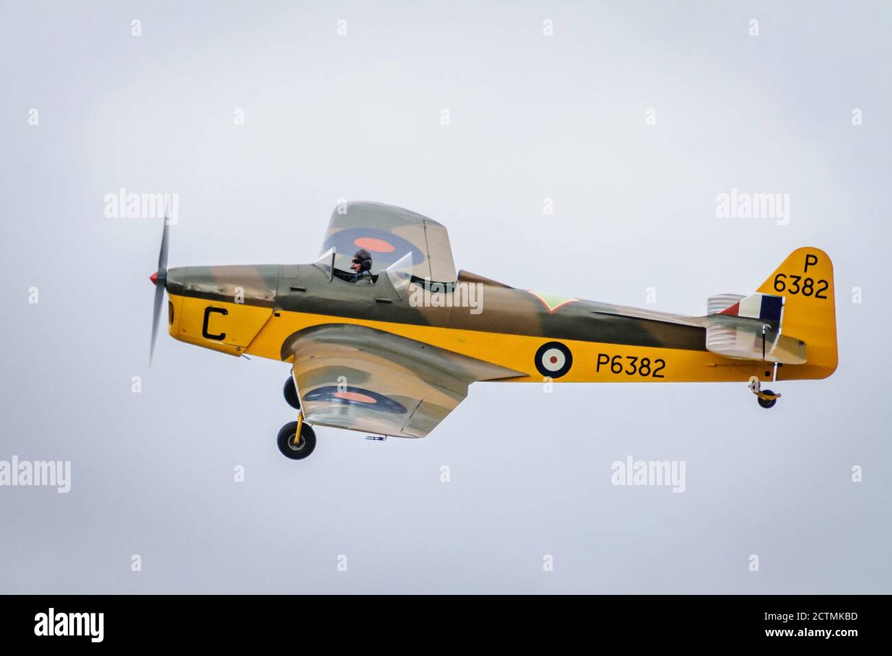 The British two-seat Miles Magister monoplane basic trainer aircraft was built in 1939 and entered service with the RAF as P6382. Stock Photo