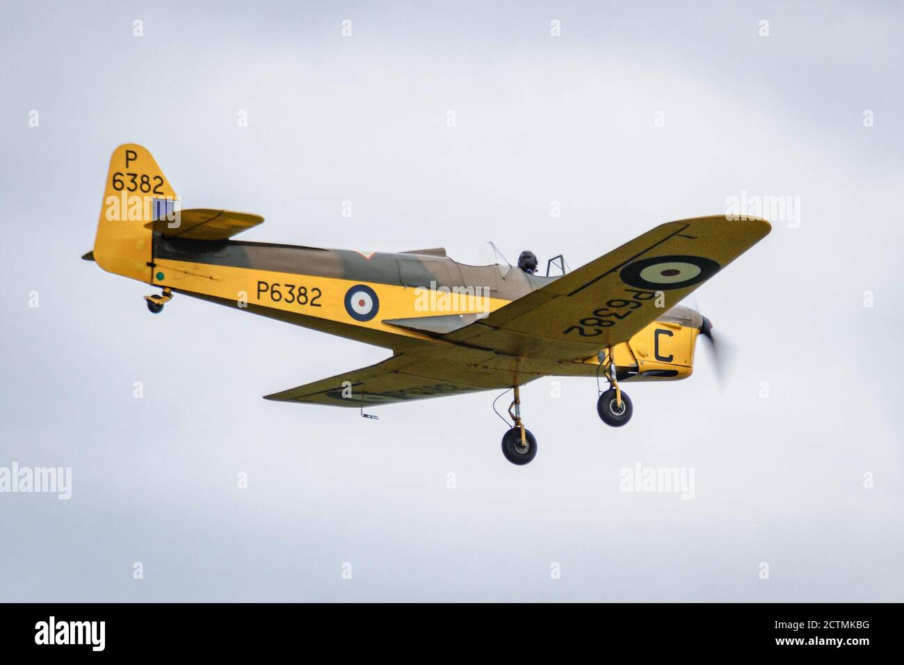 The British two-seat Miles Magister monoplane basic trainer aircraft was built in 1939 and entered service with the RAF as P6382. Stock Photo